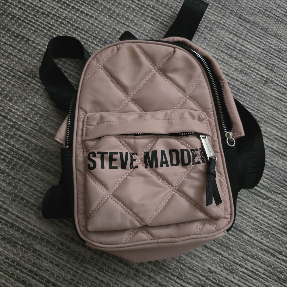 Steve Madden Quilted Pink Backpack